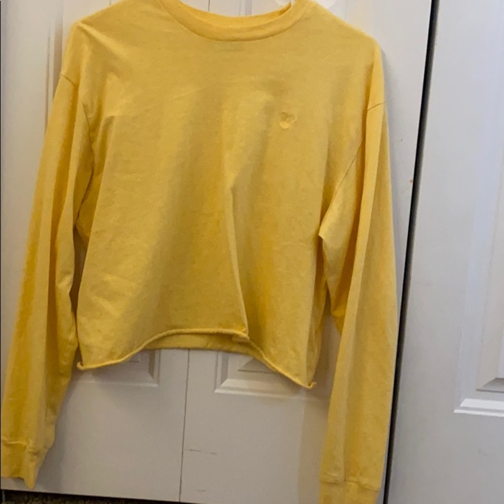 TNA yellow long sleeve cropped